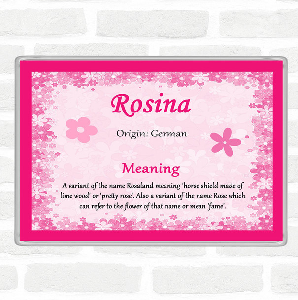 Rosina Name Meaning Jumbo Fridge Magnet Pink