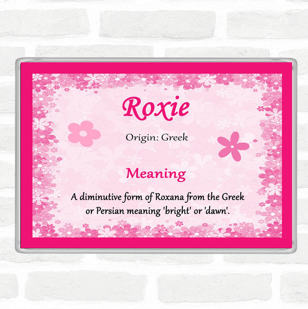 Roxie Name Meaning Jumbo Fridge Magnet Pink