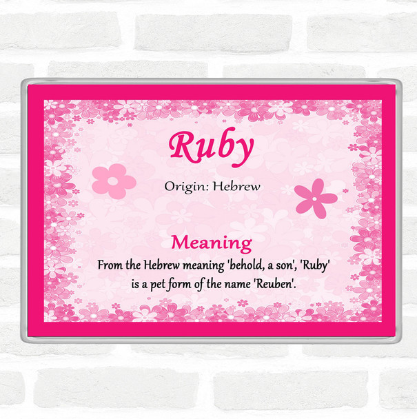 Ruby Name Meaning Jumbo Fridge Magnet Pink