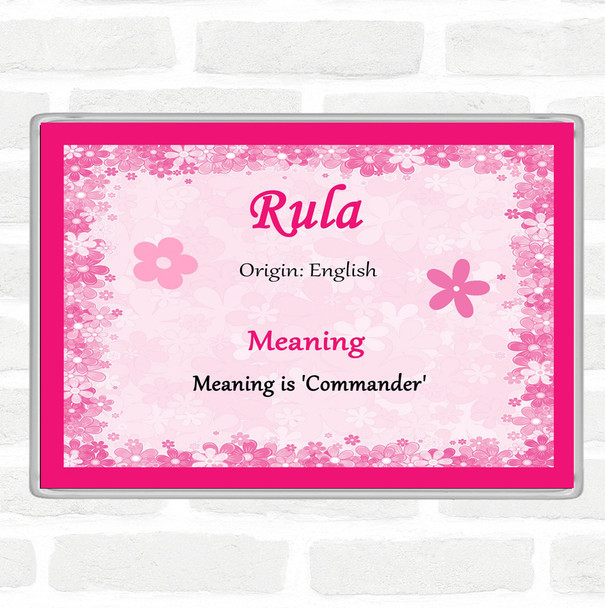 Rula Name Meaning Jumbo Fridge Magnet Pink