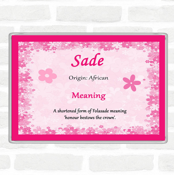 Sade Name Meaning Jumbo Fridge Magnet Pink