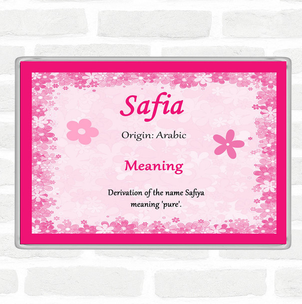 Safia Name Meaning Jumbo Fridge Magnet Pink