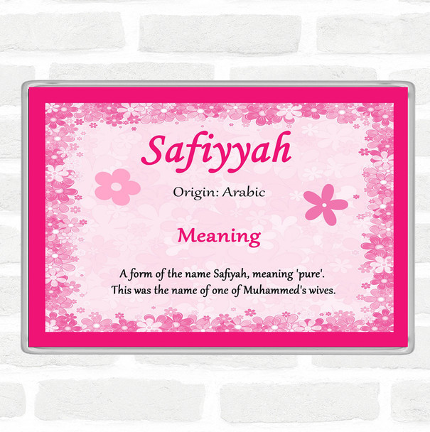 Safiyyah Name Meaning Jumbo Fridge Magnet Pink