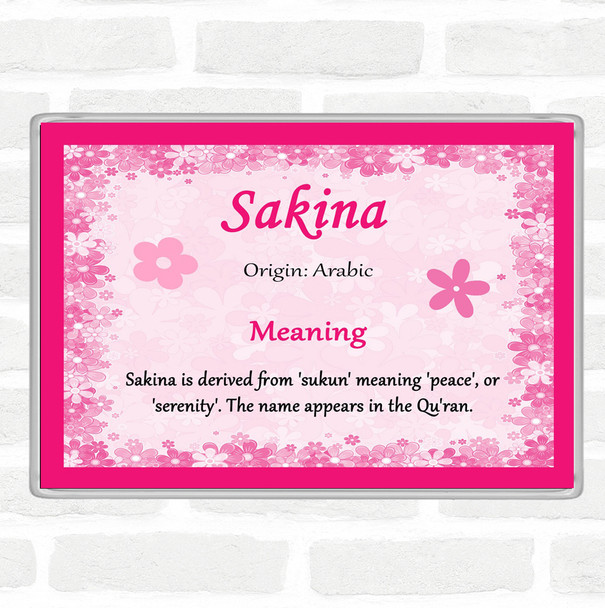 Sakina Name Meaning Jumbo Fridge Magnet Pink