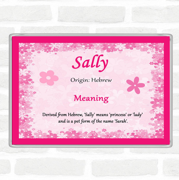 Sally Name Meaning Jumbo Fridge Magnet Pink