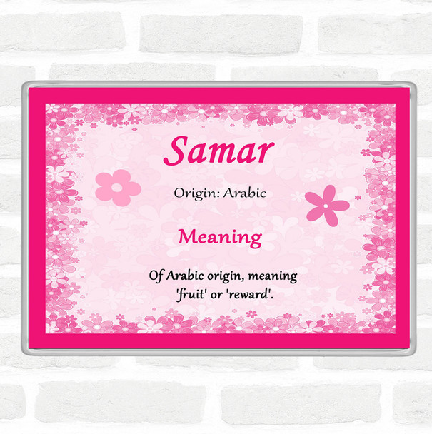 Samar Name Meaning Jumbo Fridge Magnet Pink