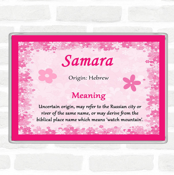 Samara Name Meaning Jumbo Fridge Magnet Pink