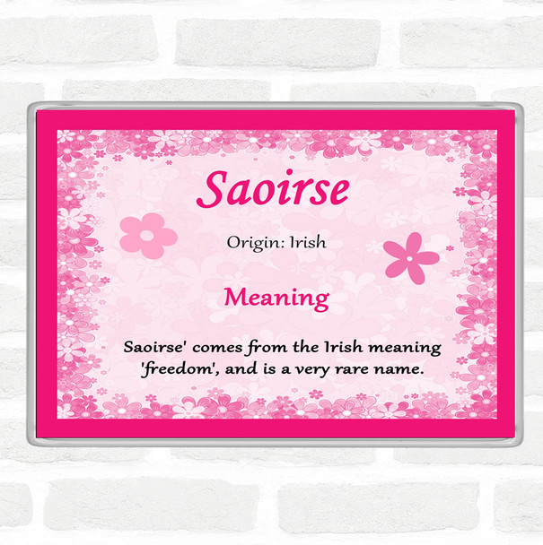 Saoirse Name Meaning Jumbo Fridge Magnet Pink