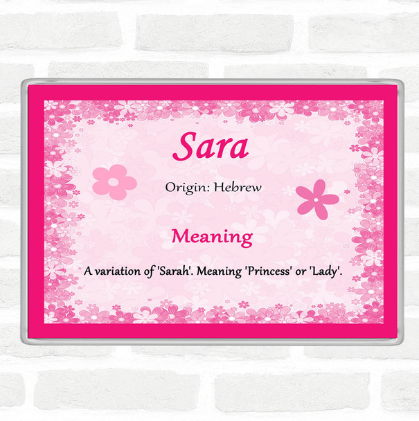 Sara Name Meaning Jumbo Fridge Magnet Pink