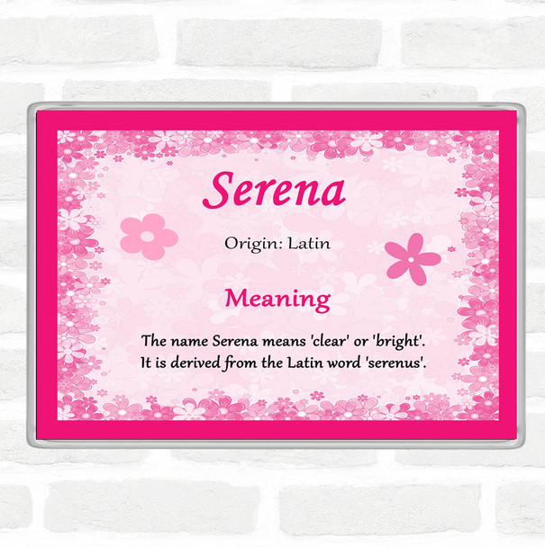 Serena Name Meaning Jumbo Fridge Magnet Pink