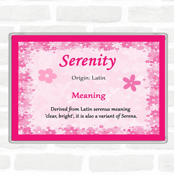 Serenity Name Meaning Jumbo Fridge Magnet Pink