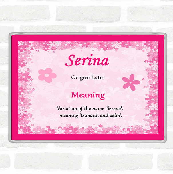 Serina Name Meaning Jumbo Fridge Magnet Pink