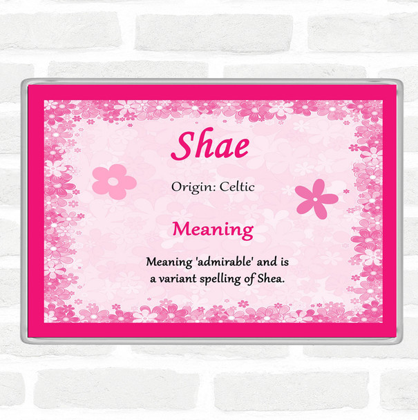 Shae Name Meaning Jumbo Fridge Magnet Pink