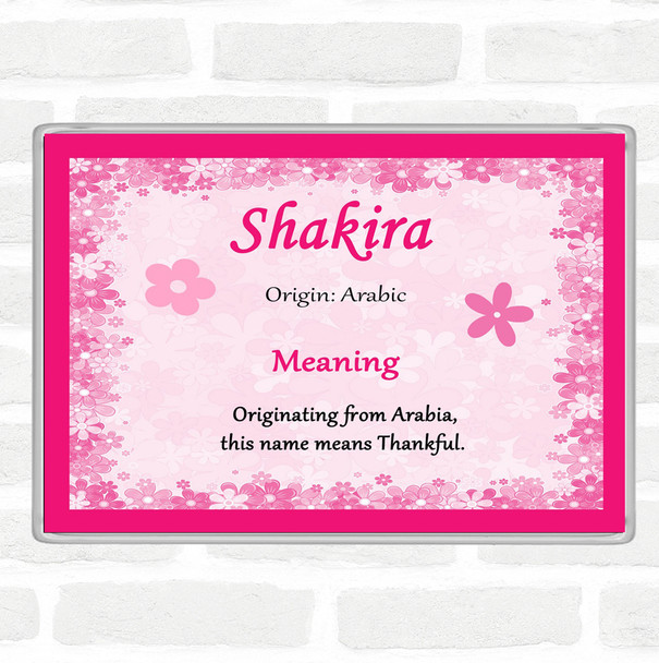 Shakira Name Meaning Jumbo Fridge Magnet Pink