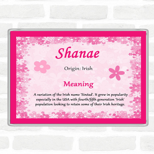 Shanae Name Meaning Jumbo Fridge Magnet Pink