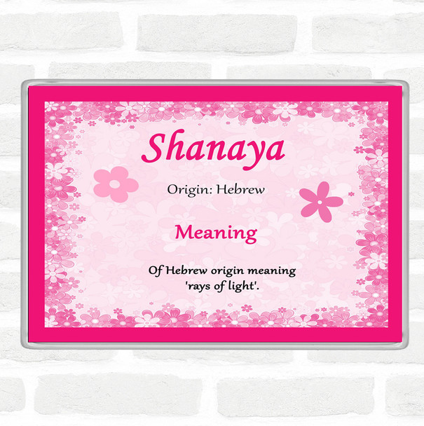 Shanaya Name Meaning Jumbo Fridge Magnet Pink