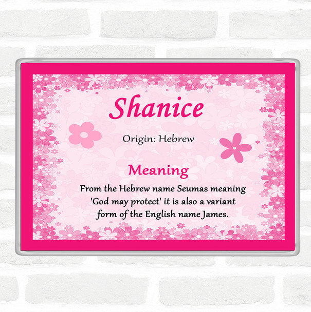 Shanice Name Meaning Jumbo Fridge Magnet Pink