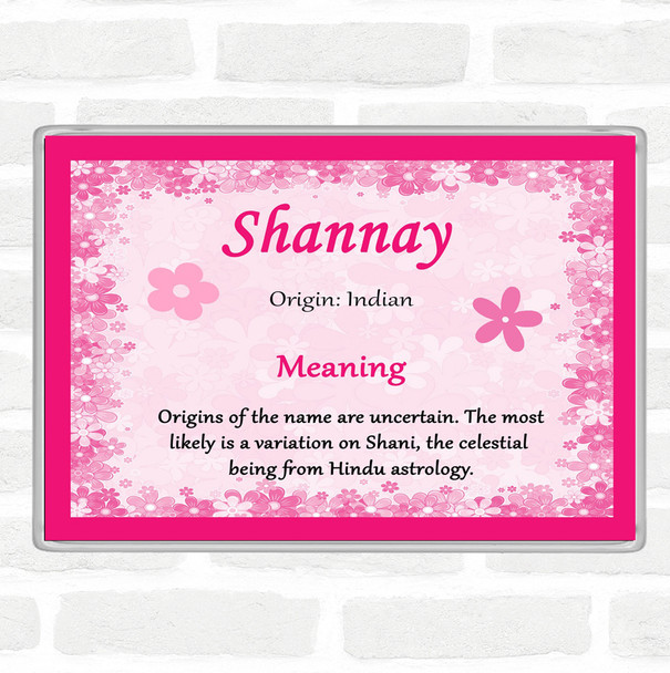 Shannay Name Meaning Jumbo Fridge Magnet Pink