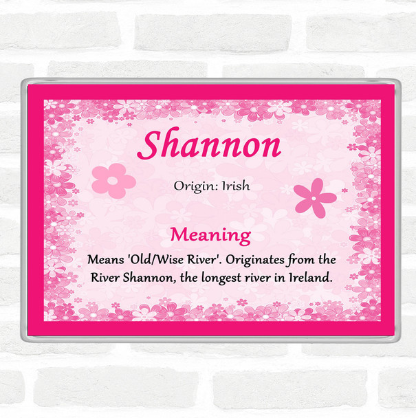 Shannon Name Meaning Jumbo Fridge Magnet Pink