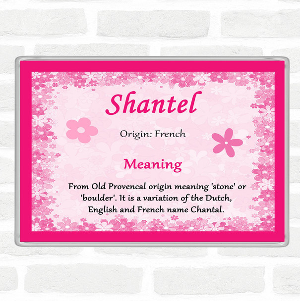 Shantel Name Meaning Jumbo Fridge Magnet Pink