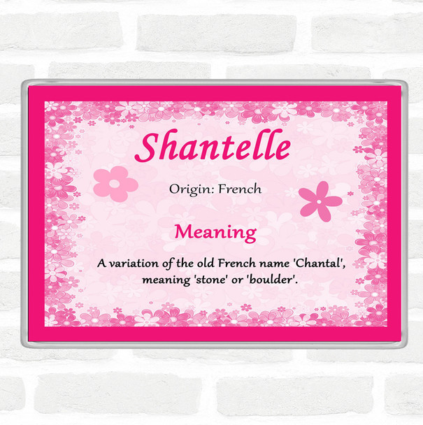 Shantelle Name Meaning Jumbo Fridge Magnet Pink
