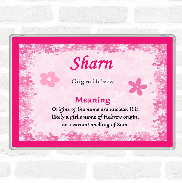 Sharn Name Meaning Jumbo Fridge Magnet Pink