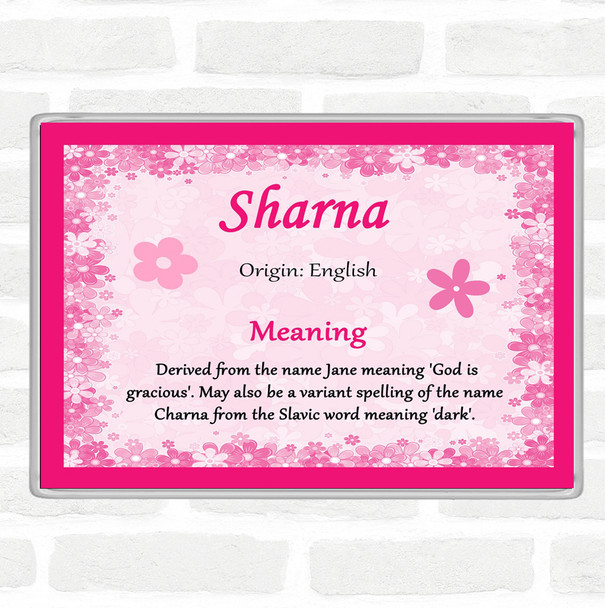 Sharna Name Meaning Jumbo Fridge Magnet Pink