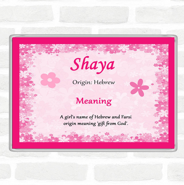 Shaya Name Meaning Jumbo Fridge Magnet Pink