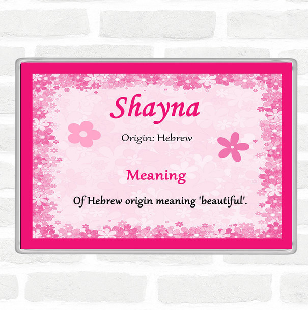 Shayna Name Meaning Jumbo Fridge Magnet Pink