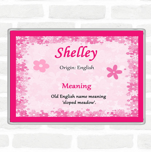 Shelley Name Meaning Jumbo Fridge Magnet Pink