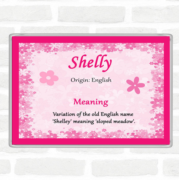 Shelly Name Meaning Jumbo Fridge Magnet Pink