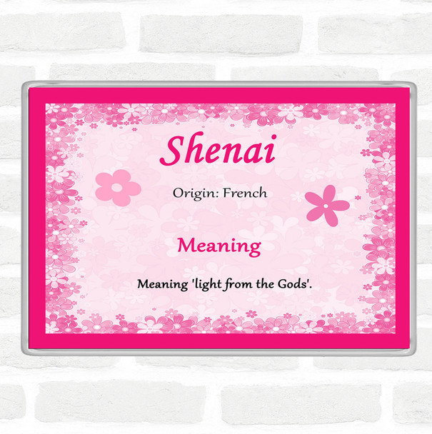 Shenai Name Meaning Jumbo Fridge Magnet Pink