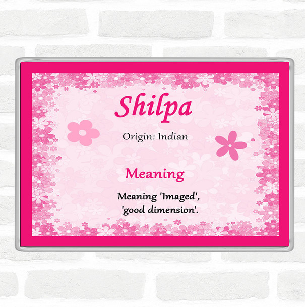Shilpa Name Meaning Jumbo Fridge Magnet Pink