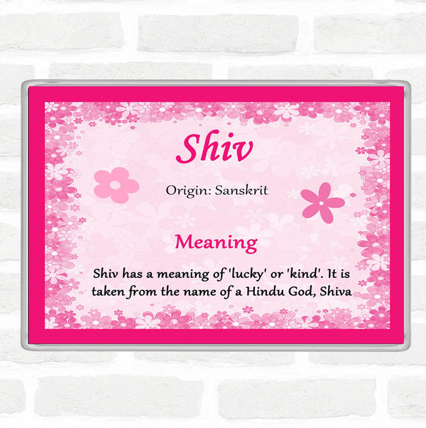 Shiv Name Meaning Jumbo Fridge Magnet Pink