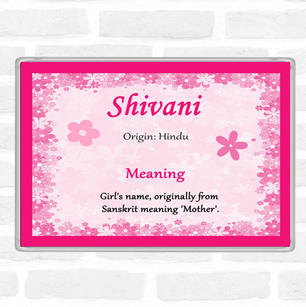Shivani Name Meaning Jumbo Fridge Magnet Pink