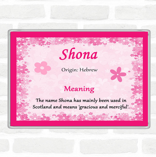 Shona Name Meaning Jumbo Fridge Magnet Pink