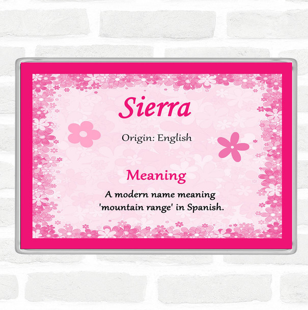Sierra Name Meaning Jumbo Fridge Magnet Pink