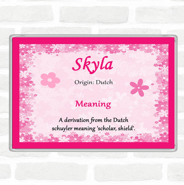 Skyla Name Meaning Jumbo Fridge Magnet Pink
