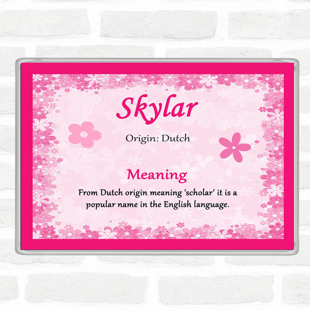Skylar Name Meaning Jumbo Fridge Magnet Pink