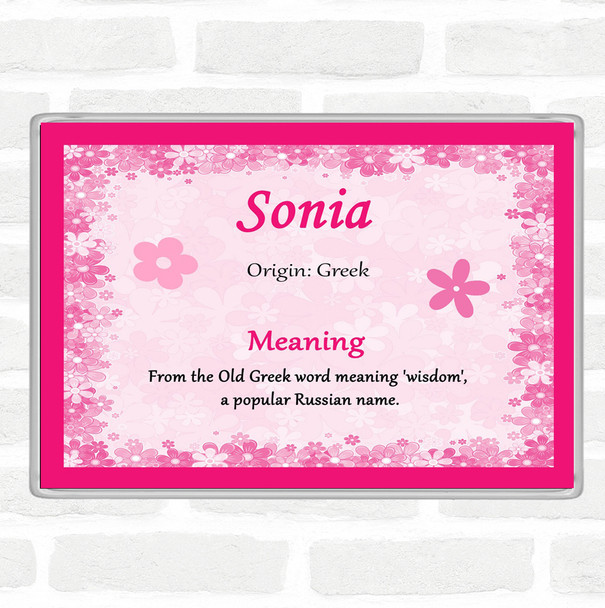 Sonia Name Meaning Jumbo Fridge Magnet Pink