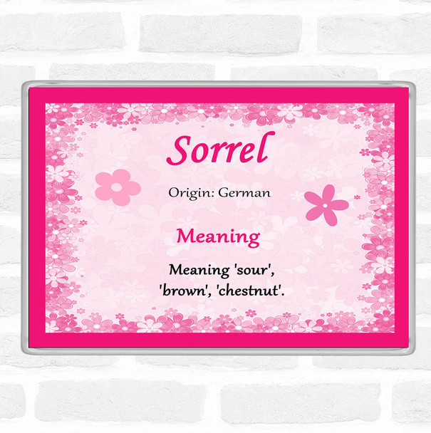 Sorrel Name Meaning Jumbo Fridge Magnet Pink
