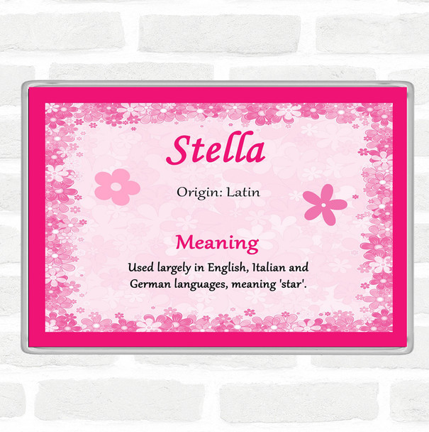 Stella Name Meaning Jumbo Fridge Magnet Pink