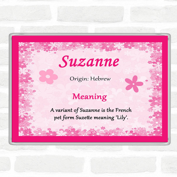 Suzanne Name Meaning Jumbo Fridge Magnet Pink