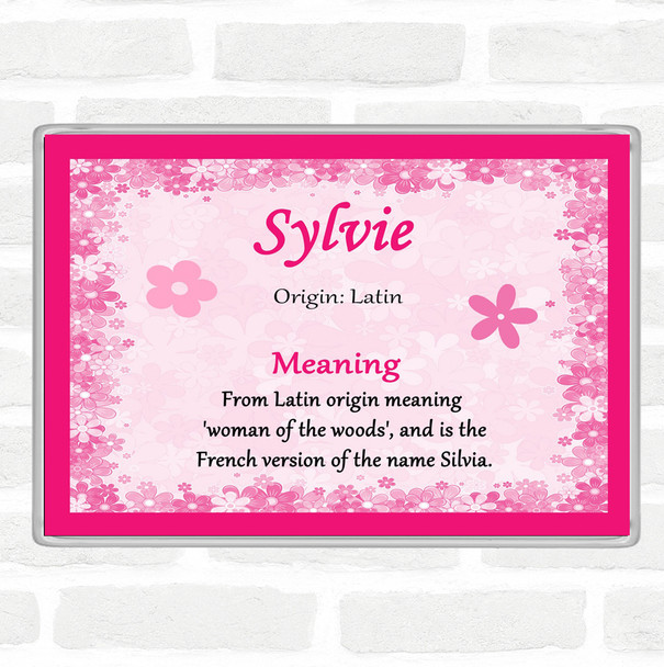 Sylvie Name Meaning Jumbo Fridge Magnet Pink