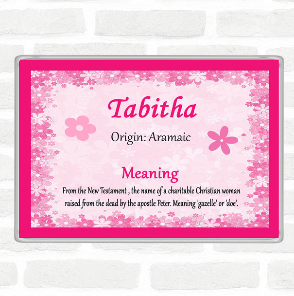 Tabitha Name Meaning Jumbo Fridge Magnet Pink