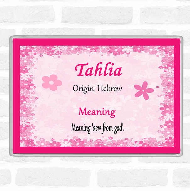 Tahlia Name Meaning Jumbo Fridge Magnet Pink