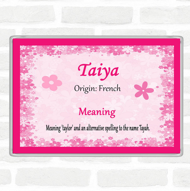 Taiya Name Meaning Jumbo Fridge Magnet Pink