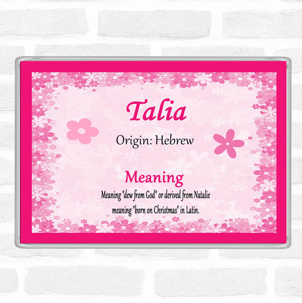 Talia Name Meaning Jumbo Fridge Magnet Pink