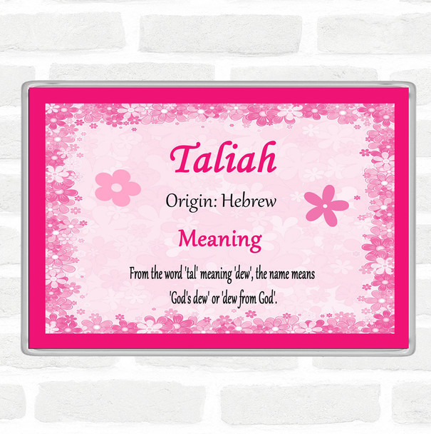Taliah Name Meaning Jumbo Fridge Magnet Pink
