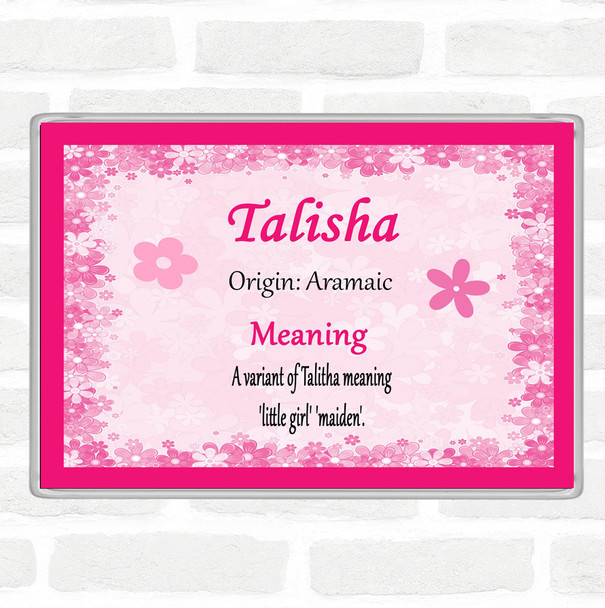 Talisha Name Meaning Jumbo Fridge Magnet Pink